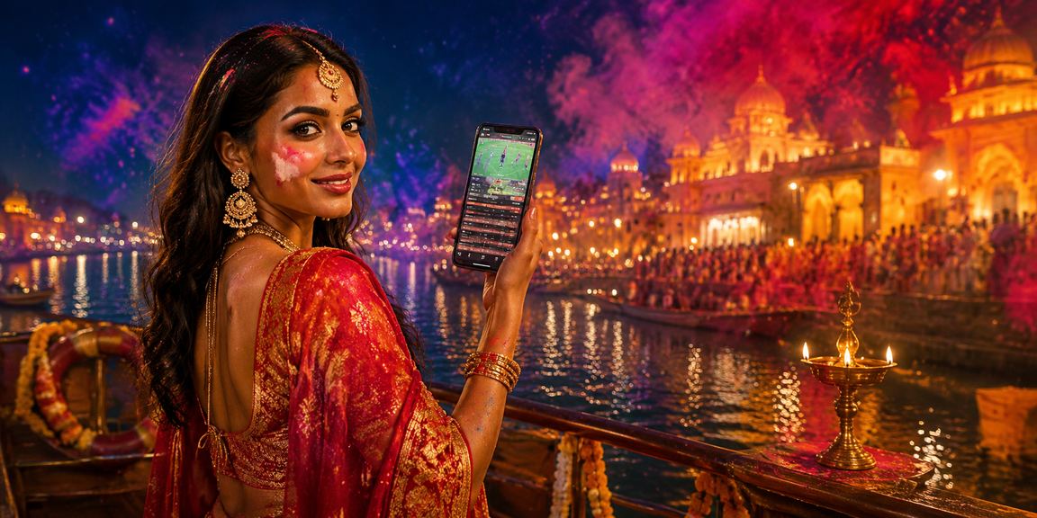 Indian sports betting enthusiast placing bets on cricket games